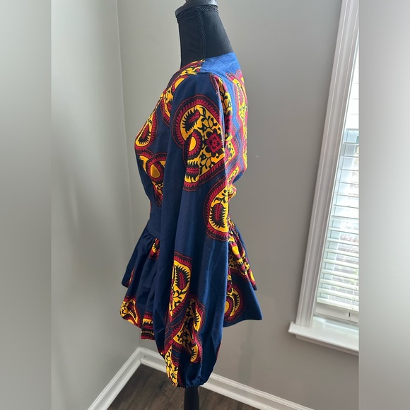 Mae Otti Puffed Sleeve Zipper Top (Sz S) - Picture 2 of 3